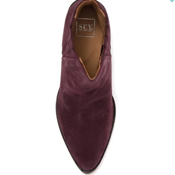 Seychelles Park Suede Wedge Bootie In Purple Size 8 New - Picture 4 of 14